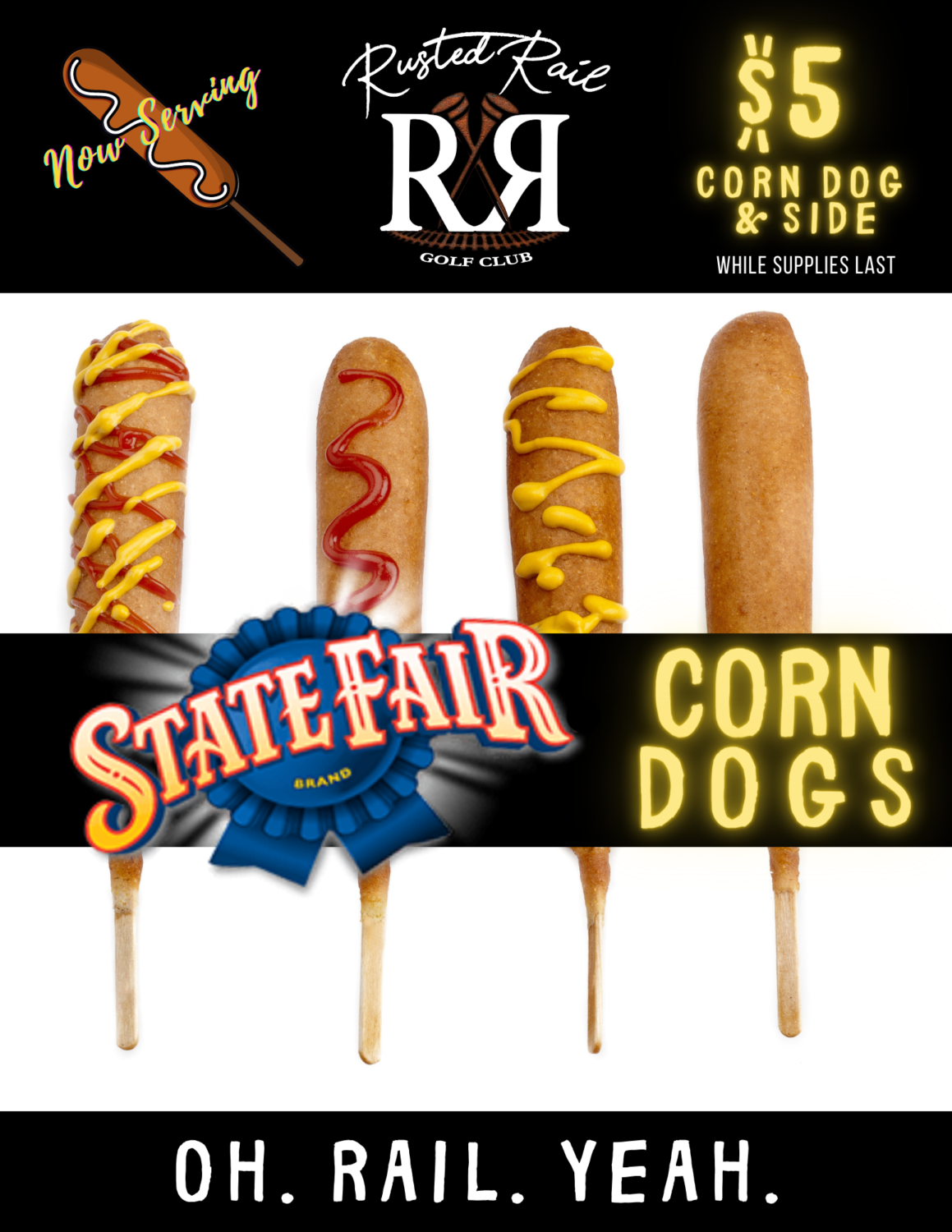 State Fair Corn Dog & Side - Rusted Rail Golf Club